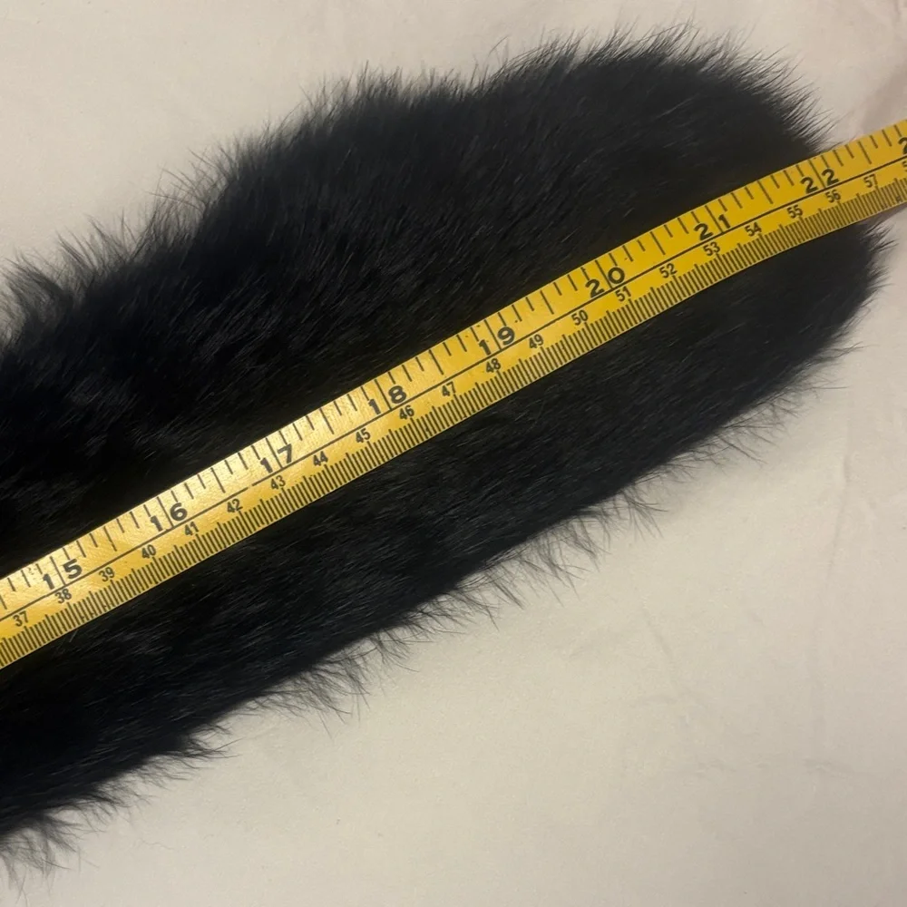 Black Fur Paddle with Red Handle - Picture 2 of 7